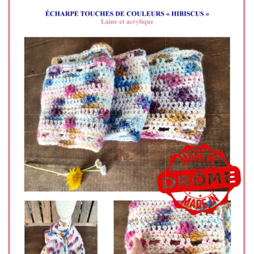 Tuto crochet "écharpe touche de couleurs"