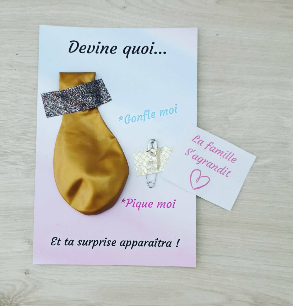 Carte Ballon Message Dans Le Ballon Annonce Grossesse Texte Personnalisable Un Grand Marche