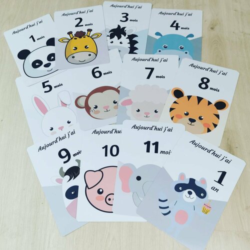 Carte Etapes Bebe Mois Apres Mois Moment Magique Theme Animaux Un Grand Marche Carte Etapes Bebe Mois Apres Mois Moment Magique Theme Animaux Un Grand Marche
