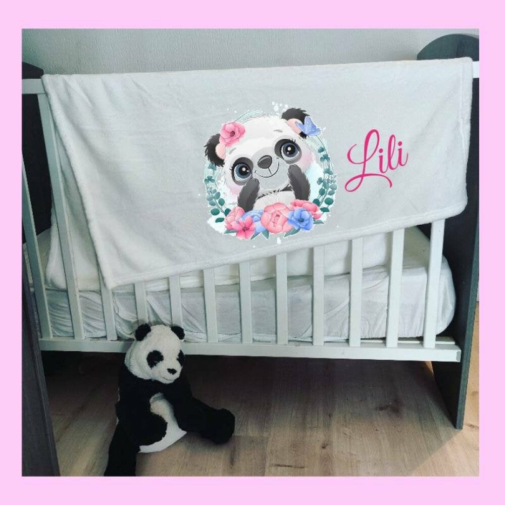 Couverture Bebe Fille Personnalisee Motif Panda Un Grand Marche