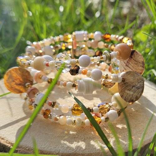 Bracelet bohème – harmonie solaire.  pièce unique
