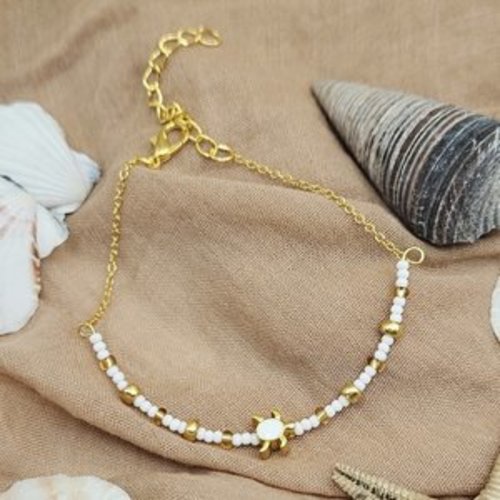Bracelet demi-lune tortue émaillée – bracelet fin doré – bijou marin bohème – série limitée