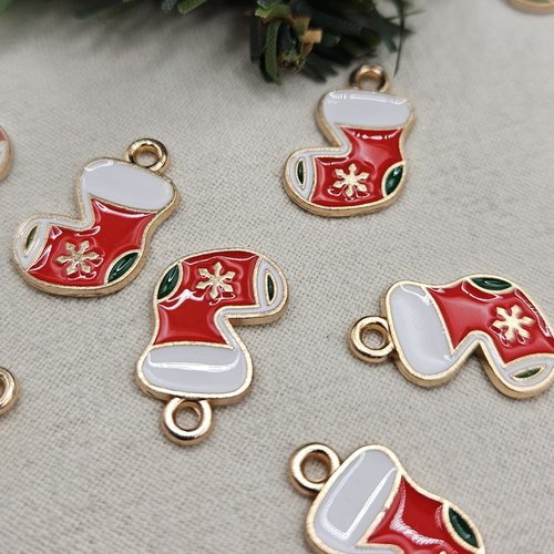 Breloque chaussette de noël - pour vos créations de noël