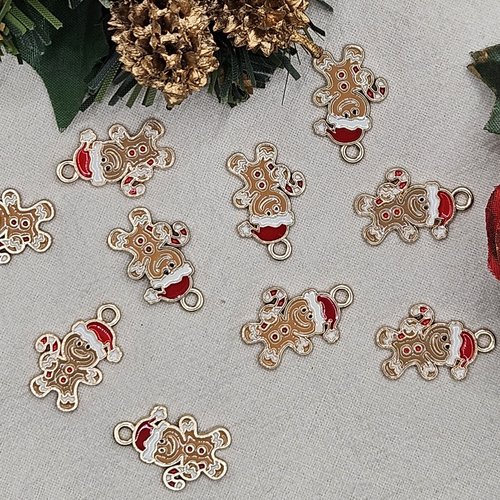 Breloque bonhomme en pain d'épice - pour vos créations de noël