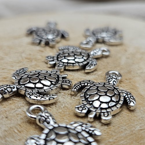 Breloque tortue – argent vieilli