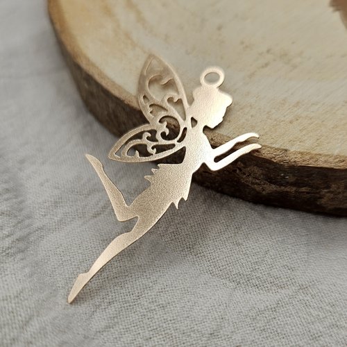 Breloque / pendentif fée dorée en métal – fourniture bijoux – breloque féerique
