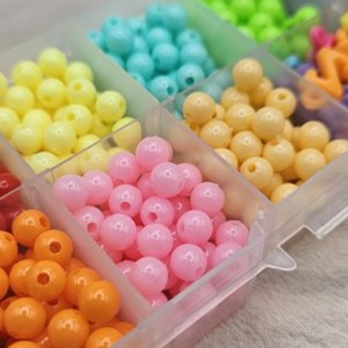 Boîte de perles multicolores – kit créatif pour bijoux et loisirs créatifs