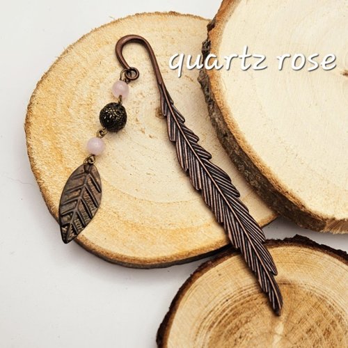Marque-pages de lithothérapie en quartz rose