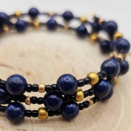 Bracelet de lithothérapie en lapis-lazuli