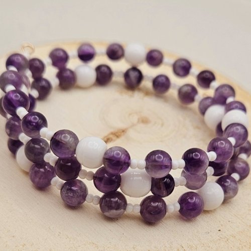 Bracelet de lithothérapie en améthyste
