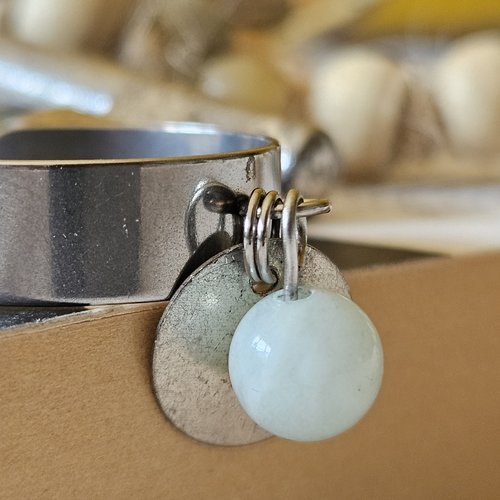 Bague de lithothérapie en amazonite