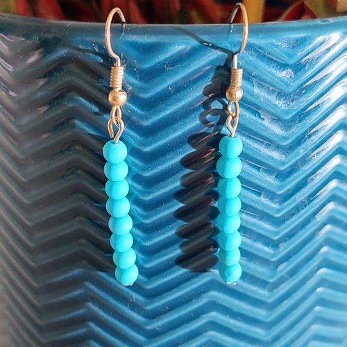 Boucles d'oreilles pendantes bleues