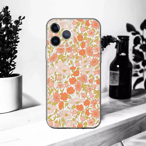 Liberty poppy and daisy t coque souple pour iphone 17, 16, 15, 14, 13, 12, 11, x, xr, se, 8, 7