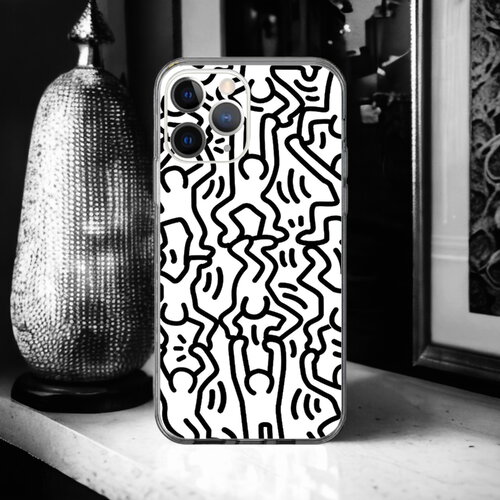Keith haring n coque pour iphone 17, 16, 15, 14, 13, 12, 11, x, xr, se, 8, 7, 7+