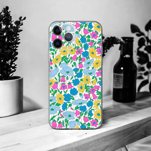 Liberty poppy daisy v coque pour iphone 17, 16, 15, 14, 13, 12, 11, x, xr, se, 8, 7, 7+