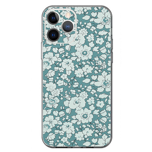 Coque souple liberty betsy vert foret pour iphone 17, 16, 15, 14, 13, 12, 11, x, xr, se, 8, 7