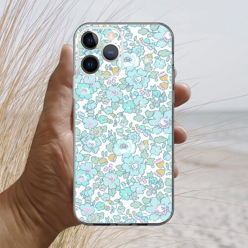Coque iphone 17, 16, 15, 14, 13, 12, 11, 10, 8, se liberty betsy turquoise métallisé