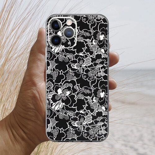 Coque iphone 17, 16, 15, 14, 13, 12, 11, 10, 8, se, liberty prospect flower mono noir