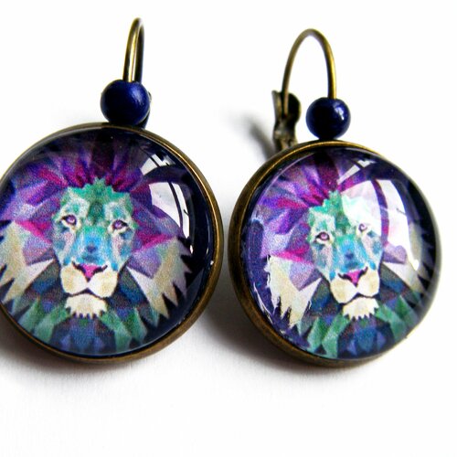 Boucles d'oreilles "le roi de la jungle"