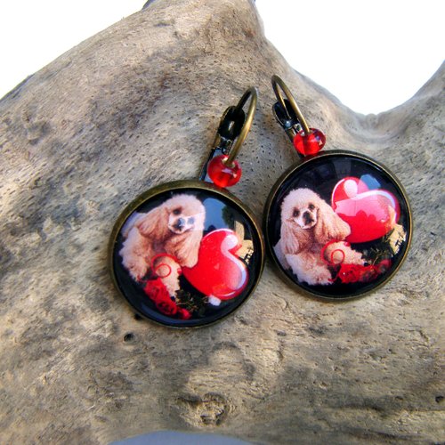 Boucles d'oreilles "un amour de caniche"