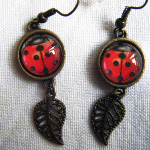 Boucles d'oreilles coccinelles