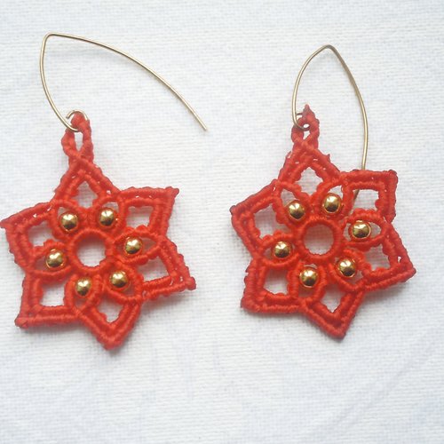 Boucles oreilles étoile rubis