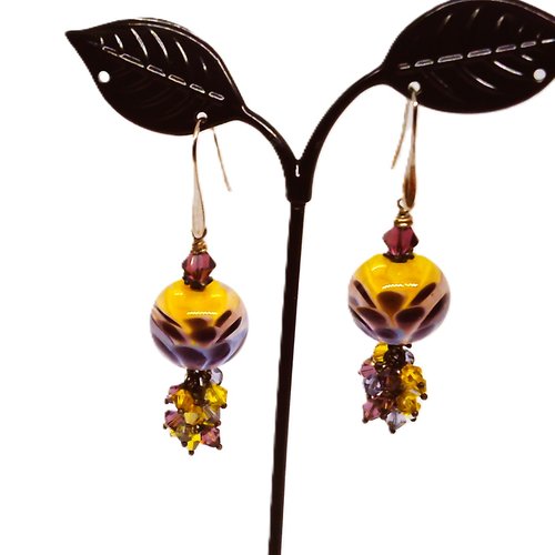 Boucles oreilles perles artisanales