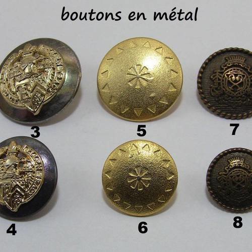 Métal Bouton Boutons 10 morceau de fer poli 20 mm grand #1552#