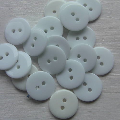 Boutons ronds 2b2504 2 trous Boutons Boutons Blancs 20 mm Boutons