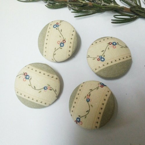Lot de 4 boutons recouverts de tissu guttermann