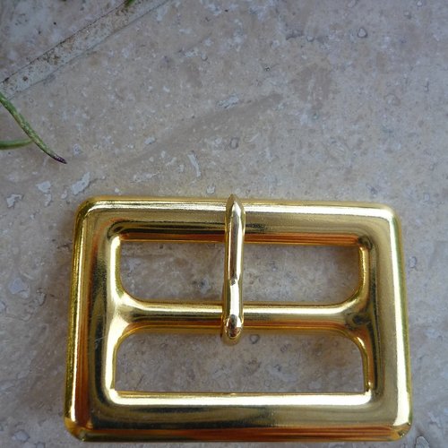Boucle de ceinture rectangulaire en métal doré