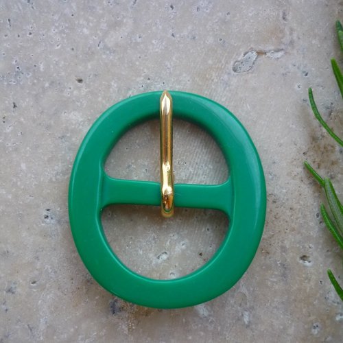 Boucle de ceinture légèrement ovale verte