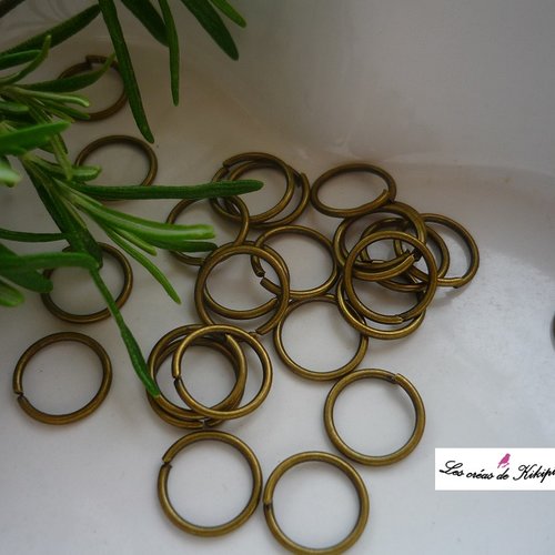 Lot de 25 anneaux ouverts bronze de 10mm