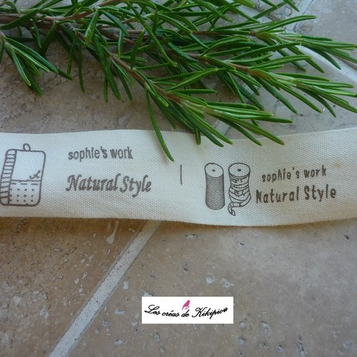 Ruban étiquettes "hand made " et "linen coton "