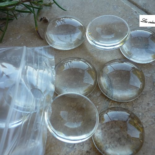 19 cabochons verre 22mm