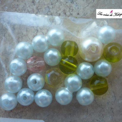 21 perles assorties