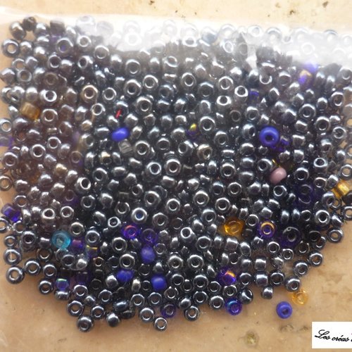 Perles rocailles couleurs acier 8gr