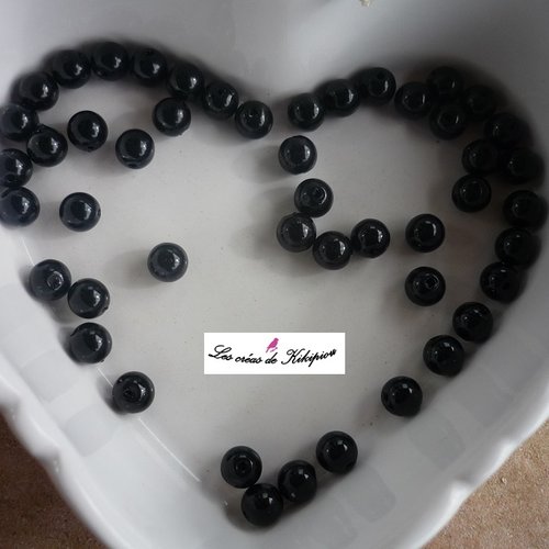 Perles rondes noires 8 gr