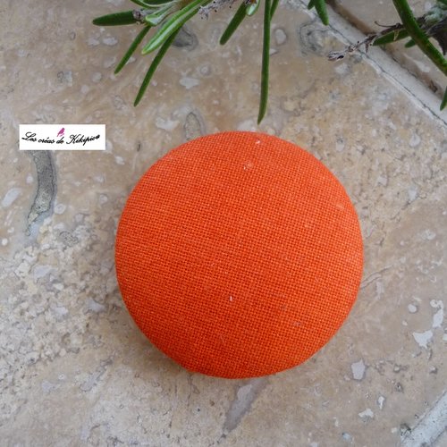 Bouton recouvert orange 36mm