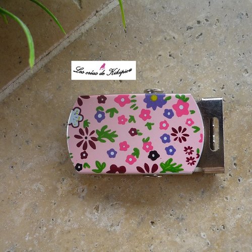 Boucle de ceinture automatique à griffes motifs fleurettes