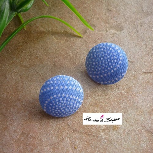 2 boutons recouverts de tissu fantaisie de 20mm