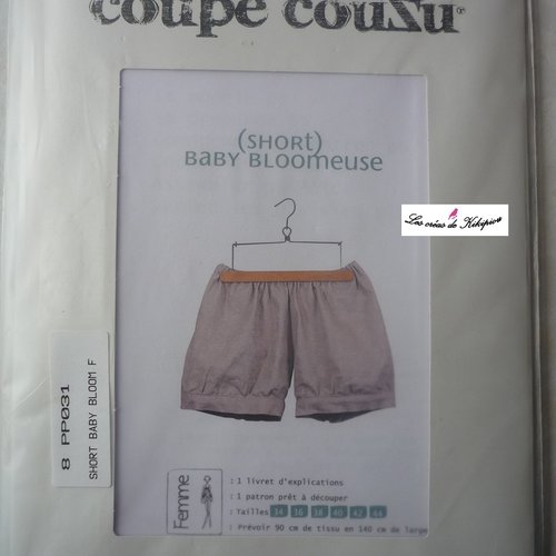 Patron coupé couzu short baby bloomeuse