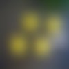 4 boutons recouverts de tissu en éponge de bambou jaune vif de 18mm