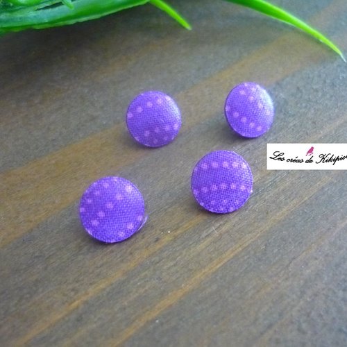 4 boutons recouverts de tissu fantaisie de 10mm