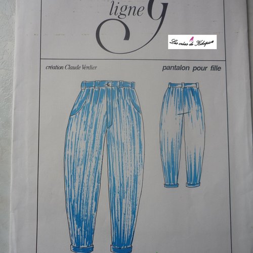Patron de couture vintage pantalon fille taille 8/10 ans.