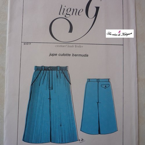 Patron de couture neuf vintage jupe-culotte bermuda taille 4/6 ans