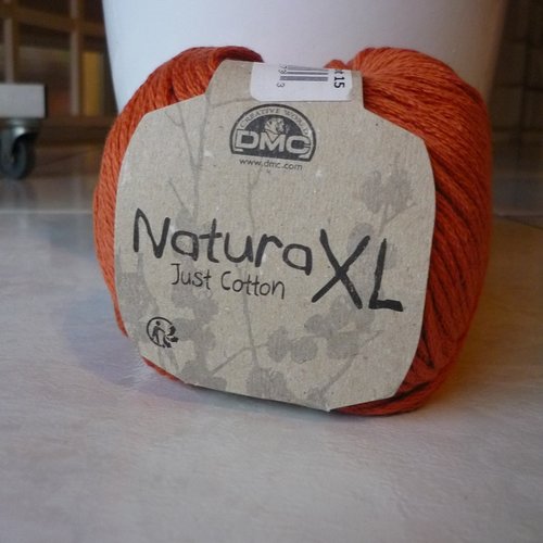 Pelote de coton dmc natura xl coloris orange brique