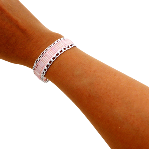 Bracelet intemporel, perle de rocaille, rose, wrap, femme, taille l