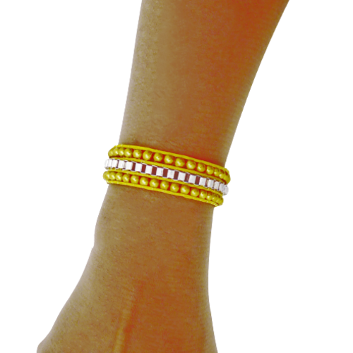 Bracelet wrap perle , chaîne, intemporel, femme, taille m / l