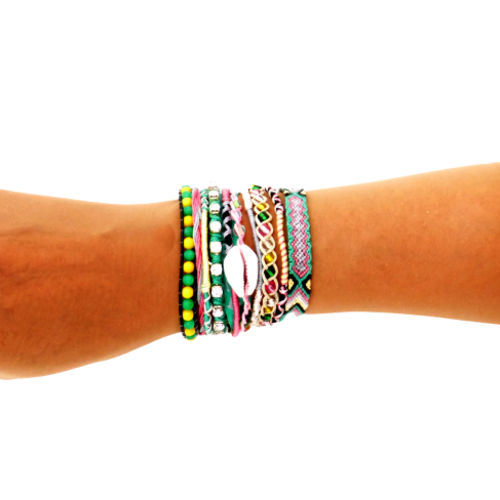 Bracelet ethnique multi rangs, machette brésilienne, femme, taille m